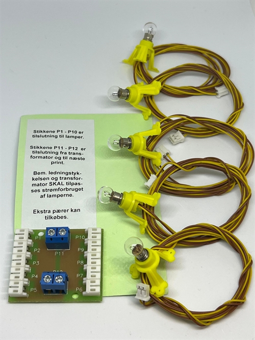 SMT 5011 Lysprint inklusive Hausbeleuchtungen, 5 Stück mit einem Meter Kabel sowie Stecker.