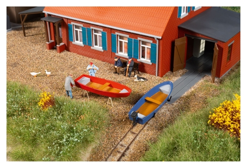Auhagen 11476 Bootshaus mit Bettung, H0