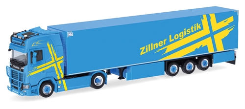 Herpa 318457 Scania CS 20 HD Sattelauflieger Kühlcontainer „Zillner“ (Bayern), H0