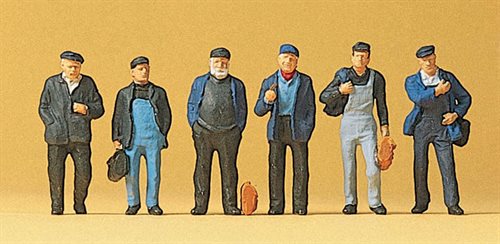 Preiser 10350 Industriearbeiter, sechs Figuren, H0