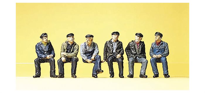 Preiser 10351 Sitzende Industriearbeiter, sechs Figuren, H0