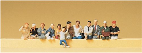 Preiser 10386 Passagiere, sitzend ohne Beine, 12 Figuren, H0