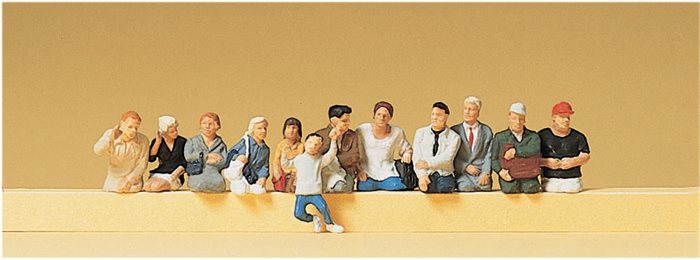 Preiser 10386 Passagiere, sitzend ohne Beine, 12 Figuren, H0