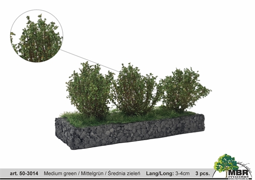 mbr 50-3014 Mittelgroße Büsche, mittelgrün, 3-4 cm hoch