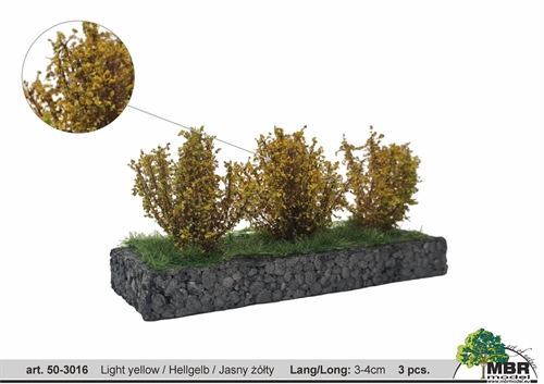 mittelgroße Büsche, hellgelb, 3-4 cm hoch