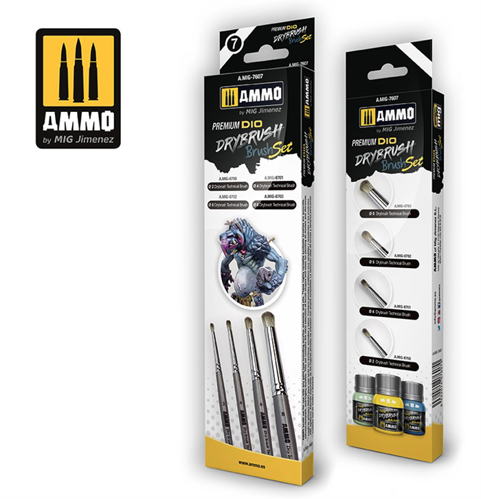 Ammo by MIG 7607 Premium Dio Trockenbürstenset