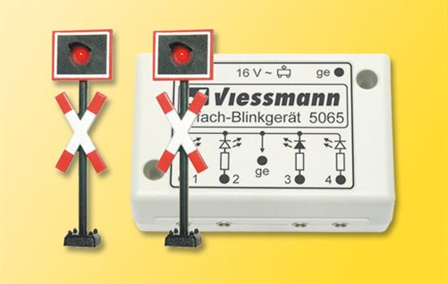 Viessmann 5060 Sicherheitsanlage für Bahnübergang mit 2 Signalen und Blinkelektronik