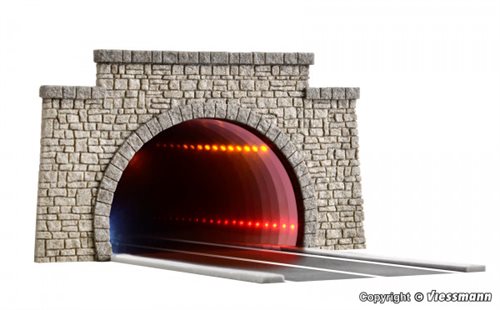 Viessmann 5097 Straßentunnel, klassisch mit LED-Spiegeleffekt und Tiefeneffekt, H0