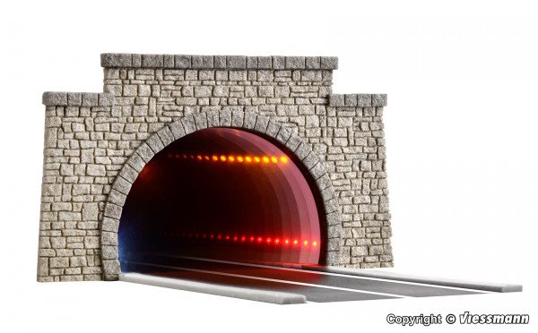 Viessmann 5097 Straßentunnel, klassisch mit LED-Spiegeleffekt und Tiefeneffekt, H0