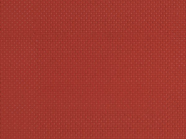 Auhagen 52412 Dekorplatte, Kunststoff, Mauerplatte, rot, Größe 100 x 200 mm H0/TT