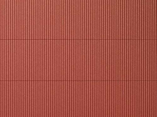 Auhagen 52430 Dekorplatte, Kunststoff, Wellplatte für Wand und Dach. braun, Größe 100 x 200 mm H0/TT