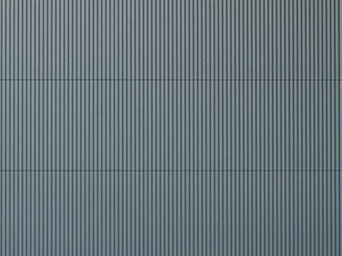 Auhagen 52431 Dekorplatte, Kunststoff, Wellplatte für Wand und Dach. grau, Größe 100 x 200 mm H0/TT