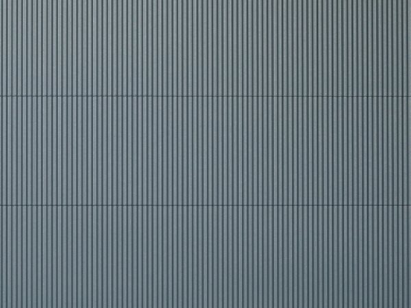 Auhagen 52431 Dekorplatte, Kunststoff, Wellplatte für Wand und Dach. grau, Größe 100 x 200 mm H0/TT