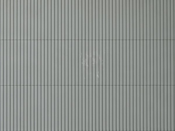 Auhagen 52433 Dekorplatte, Kunststoff, Trapezplatte für Wand und Dach, grau, Größe 100 x 200 mm H0/TT