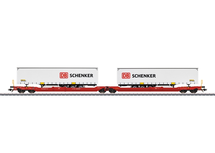 Märklin 47470 Doppeltaschenwagen mit DC Schenker-Anhängern, DB AG, Folge VI
