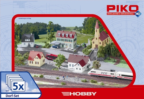 Piko 61925 Dorfset mit fünf Gebäuden, H0