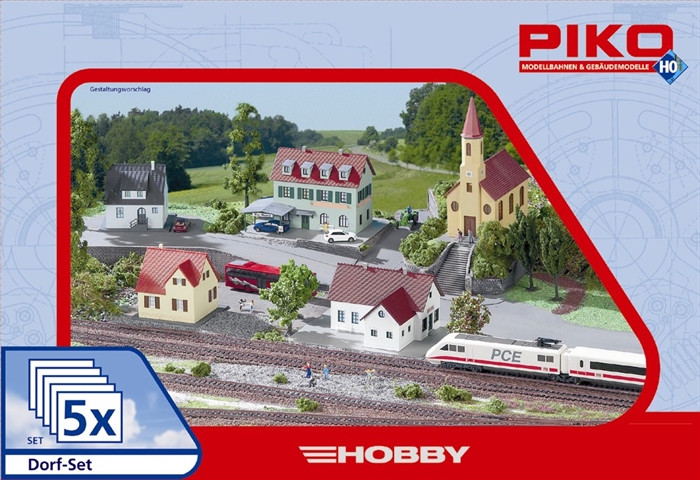 Piko 61925 Dorfset mit fünf Gebäuden, H0