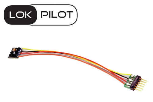 ESU 59826 ESU LokPilot 5 Standarddecoder für DCC mit Kabel und 6-poligem NEM-Stecker und 4 verstärkten Funktionsausgängen
