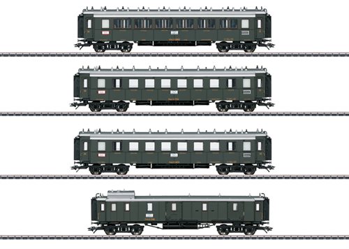 Märklin 41354 Komplettes Schnellzugwagen-Set „Pfalzbahn“, bestehend aus 3 Personenwagen und einem Paketwagen