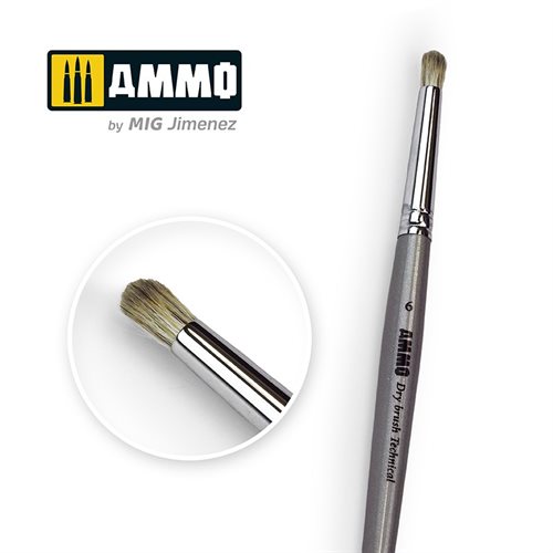 Ammo by MIG 8702 6 AMMO Drybrush Technische Bürste