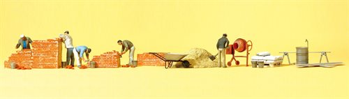 Preiser 10542 Maurer mit Zubehör, 5 Figuren, H0