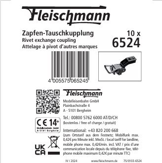 Fleischmann 6524 Stiftartige austauschbare Kupplung, H0
