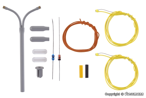 Viessmann 6623 Straßenlaterne, doppelt, LED Bausatz, Spur N