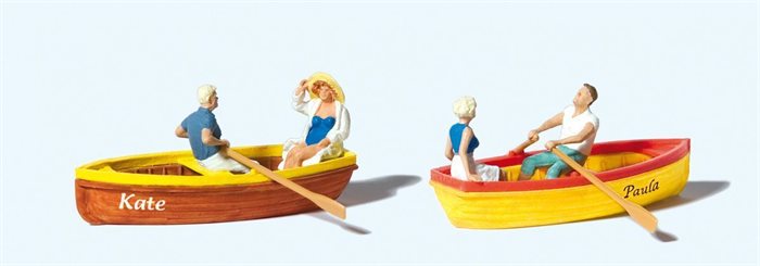 Preiser 10686 Ruderboote, zwei Figuren mit Ruderbooten, H0