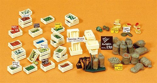 Preiser 17501 Obst und Gemüse, Kisten und Säcke und Zubehör, H0