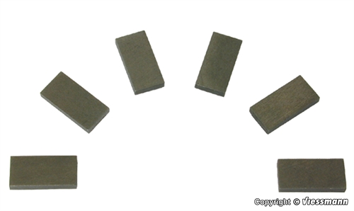 Viessmann 6841 Fahrzeugmagnete, 6 Stück 10 x 50 x 1,5 mm