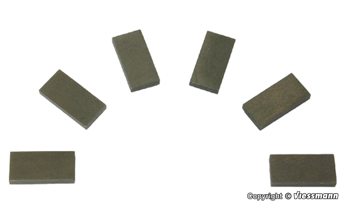 Viessmann 6841 Fahrzeugmagnete, 6 Stück 10 x 50 x 1,5 mm
