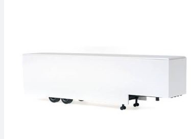 Rietze 70094 Jumbo-Anhänger mit Seitenschild, 2-achsig, weiß, H0