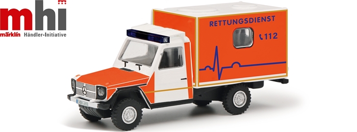 Schuco 452674300 MHI Mercedes Benz G-Klasse mit Kofferaufbau, H0