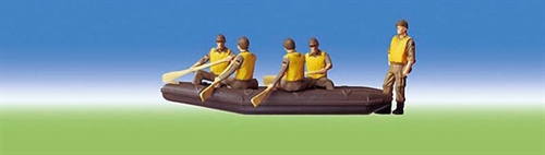 Faller 156014 Soldaten im Schlauchboot, fünf Figuren + Schlauchboot, H0