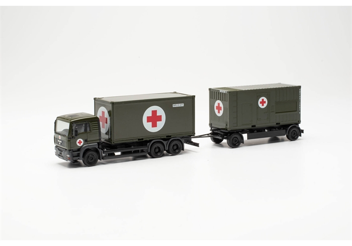 Herpa 747042 MAN TGA L Containeranhänger „Bundeswehr/SAN“