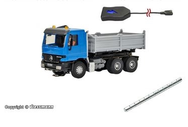 Viessmann 8000 CarMotion Basic Starter Set, Mercedes Benz ACTROS LKW mit eingebauter Beleuchtung und funktionierenden gelben Rundumleuchten
