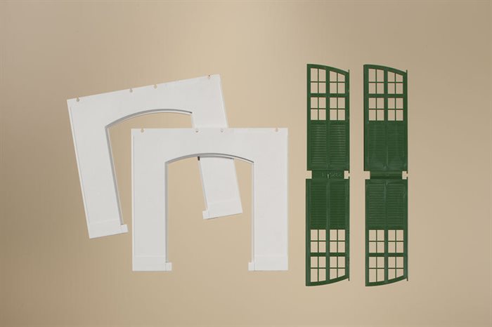 Auhagen 80705 Mauer 2326C verputzt mit grünem Tor I H0