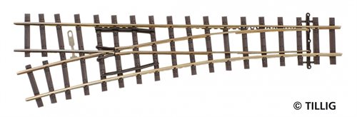 Tillig  85632 Linker Schalter, 18 Grad, Radius 490, 155 mm lang