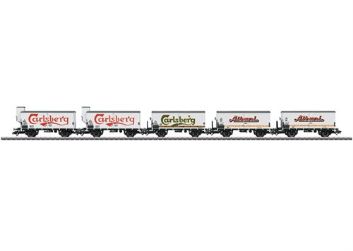 Märklin 48779 Güterwagenset mit fünf Bierwagen der Marken Albani und Carlsberg, DSB, Epoche IV
