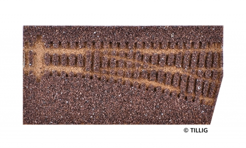 Tillig 86513 Track bedding elite dark (braun) - für rechte Spitzen 15°