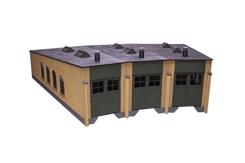 Hobbytrade 87390 3-Gleis-Schuppen für Märklin 12-Grad-Drehscheibe, H0