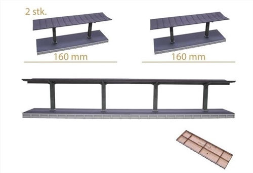 Hobbytrade 87505 Bahnsteige, 4 Stück, H0