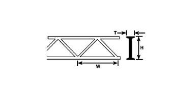 Plastruct 90654 Polystyrol-Fachwerkträger Warren 1, 9,5 mm x 15,9 mm x 4,4 mm, Länge 15,2 cm, 2 Stück