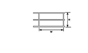 Plastruct 90681 Polystyrol-Schienengeländer, Weiß, 6,7 mm x 11,1 mm, Länge 9 cm, 2 Stück