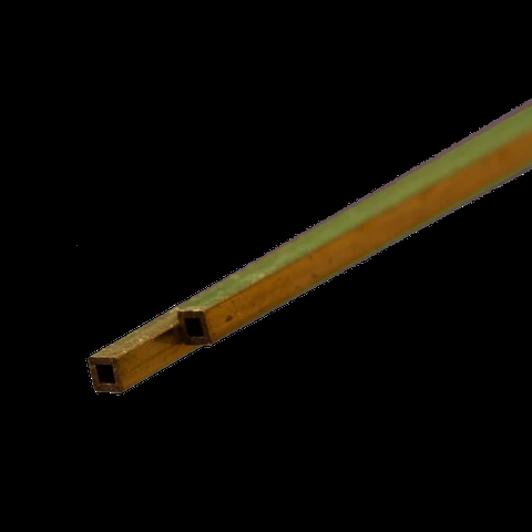 K&S Metal 9851 Messing-Quadratrohr 3 mm x 0,45 mm x 300 mm, 2 Stück.