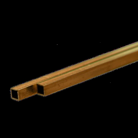 K&S Metal 9852 Messingrohr, Vierkant, 4 mm x 0,45 mm x 300 mm, 2 Stück