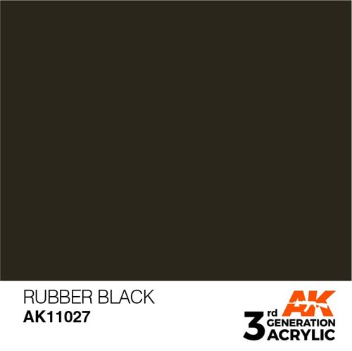 AK11027 Acrylfarbe, 17 ml, Gummischwarz - Standard