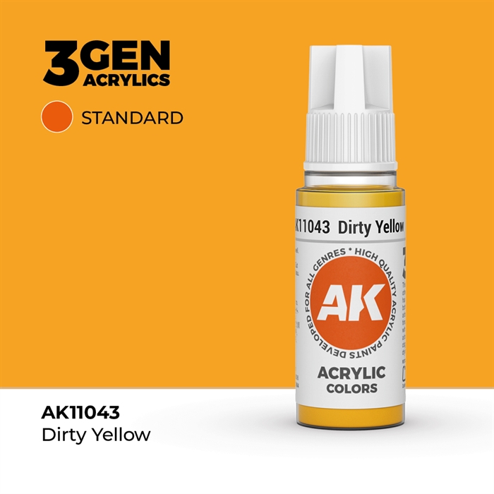 AK11043 Acrylfarbe, 17 ml, schmutziges Gelb - Standard