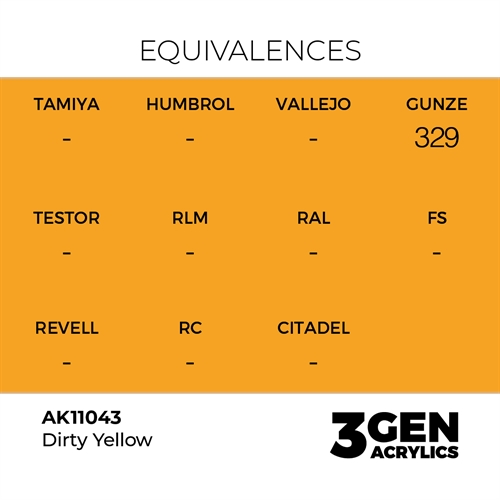 AK11043 Acrylfarbe, 17 ml, schmutziges Gelb - Standard