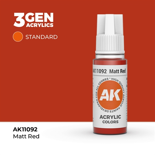 AK11092 Acrylfarbe, 17 ml, Mattrot - Standard